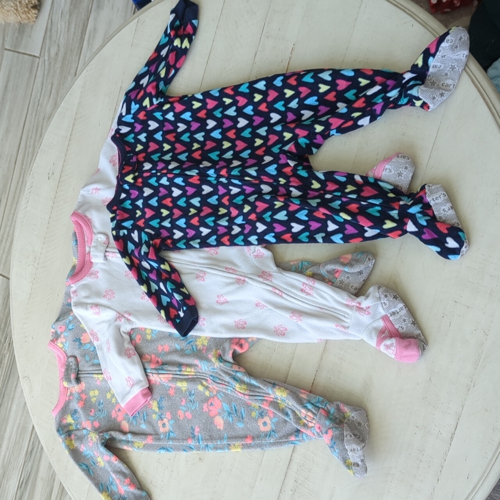 Carter's 3 pack size 12mo footsie pajamas